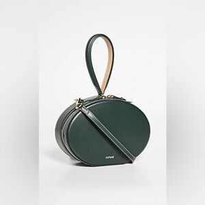 Cafuné Egg Bag Forest Green Leather Crossbody Clutch Structured Top Handle